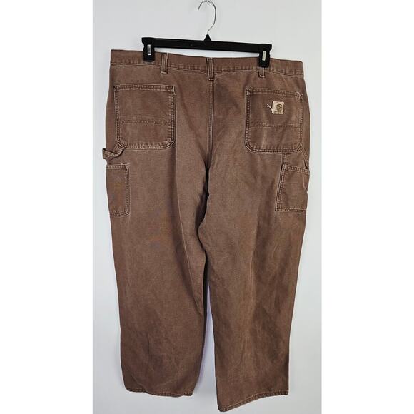 VTG Carhartt Work Pants 44x32 B11 CHT Tan Dungaree Carpenter Union Made USA Work - Picture 2 of 10